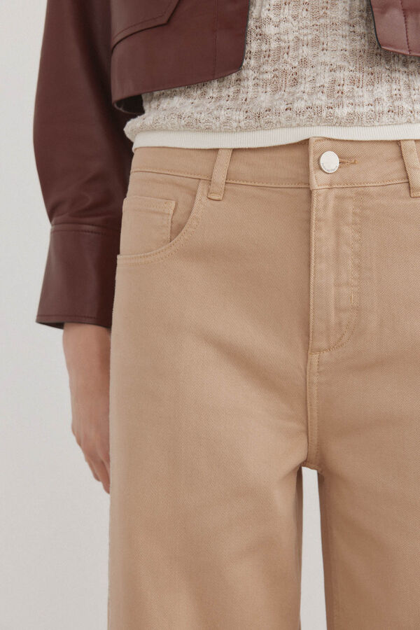 Pedro del Hierro Jeans wide leg flare Beige