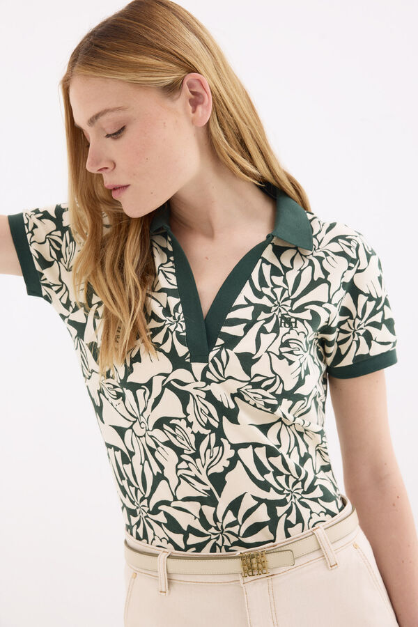 Pedro del Hierro Polo de manga curta estampado Verde