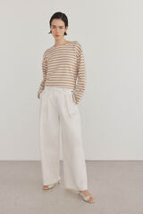 Pedro del Hierro Sudadera b&aacute;sica rayas Beige