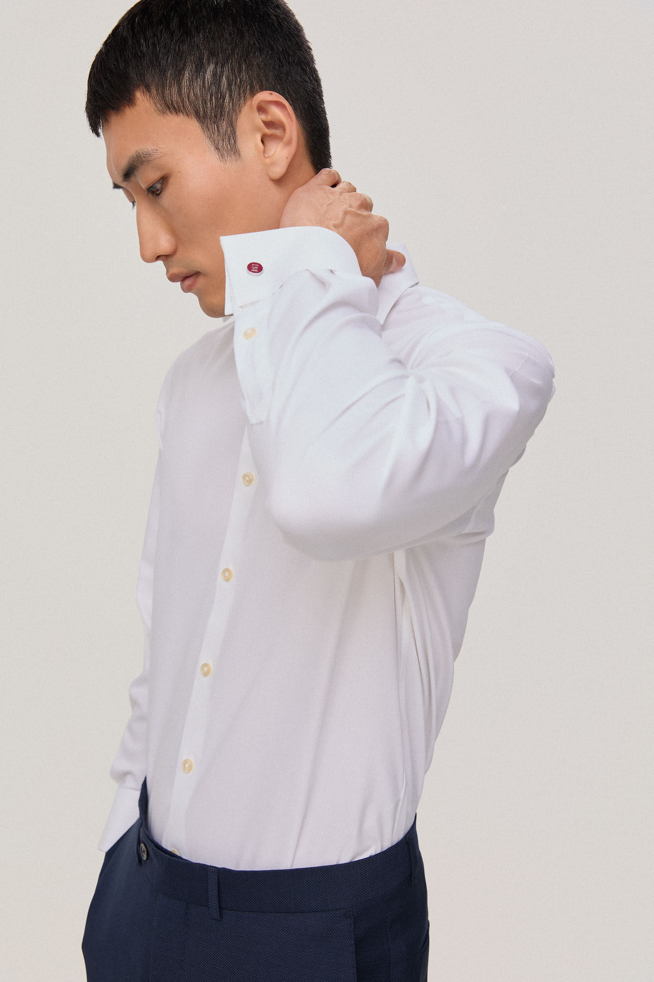 Pedro del Hierro Camisa vestir pu&ntilde;o gemelo non iron y antimanchas estructura lisa regular fit