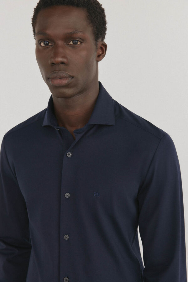 Pedro del Hierro Camisa punto slim fit Azul