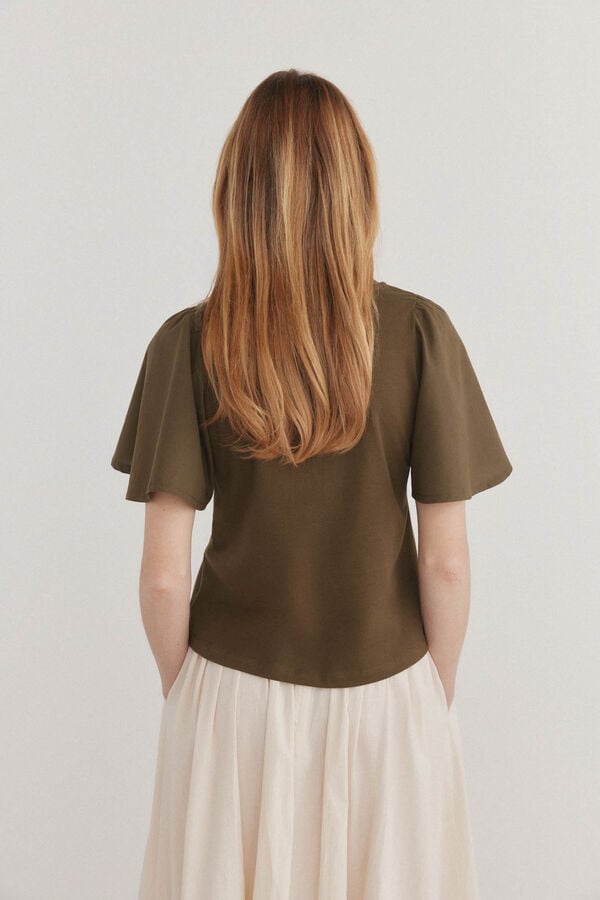 Pedro del Hierro Camiseta lisa combinada Verde