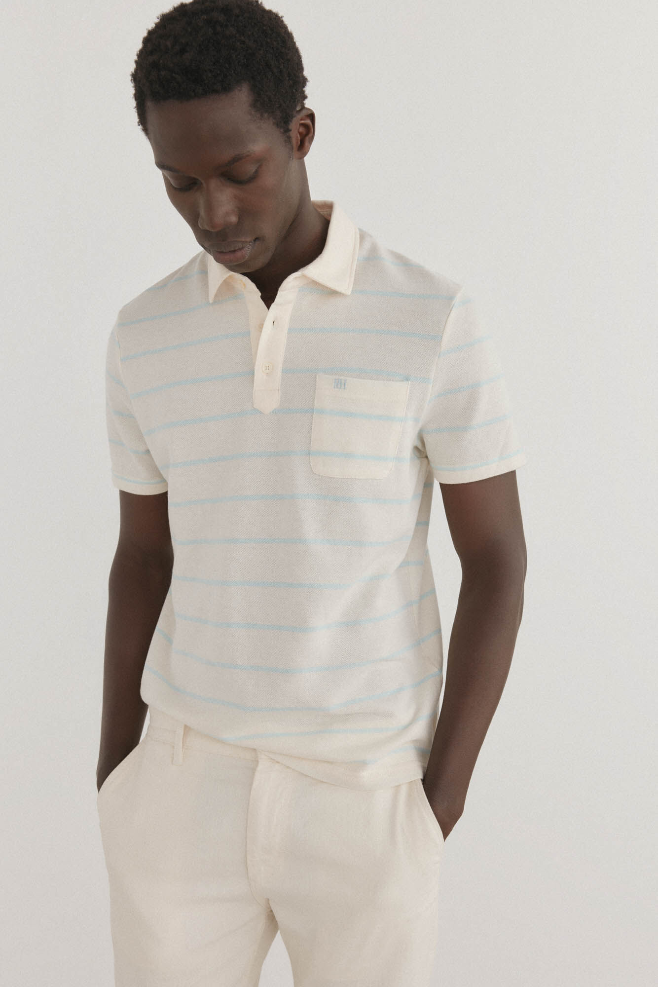 Pedro del Hierro Polo de rayas con bolsillo