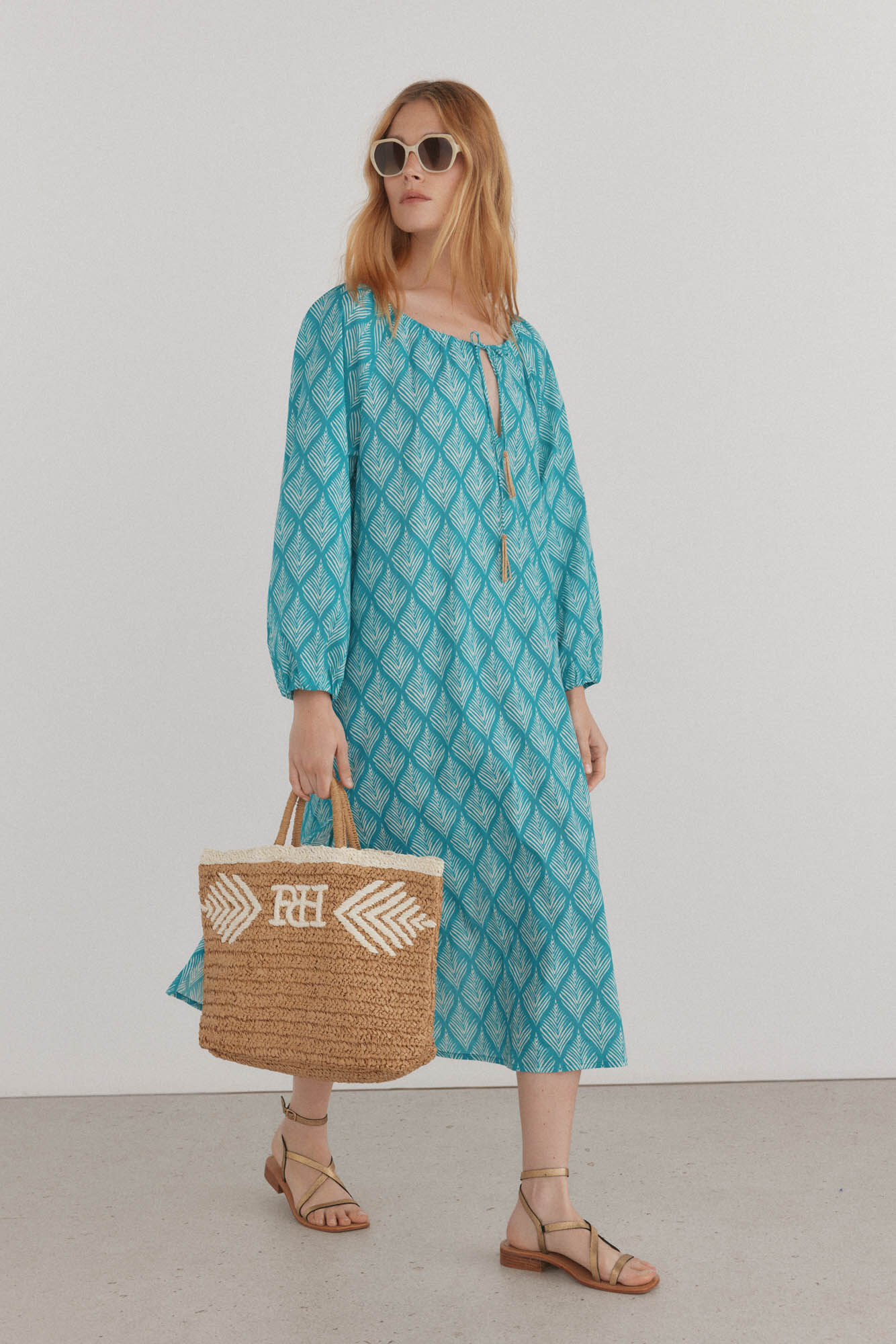 Pedro del Hierro Vestido caft&aacute;n estampado