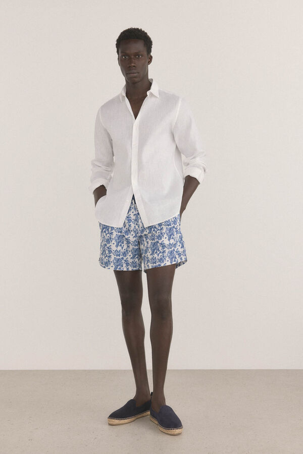 Pedro del Hierro Ba&ntilde;ador estampado floral Azul