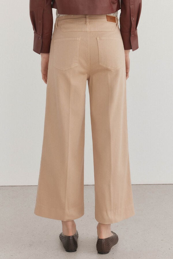 Pedro del Hierro Jeans wide leg flare Beige