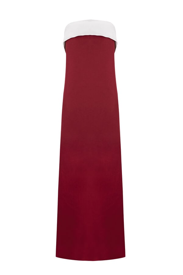 Pedro del Hierro Vestido comprido decote cai-cai Bordeaux