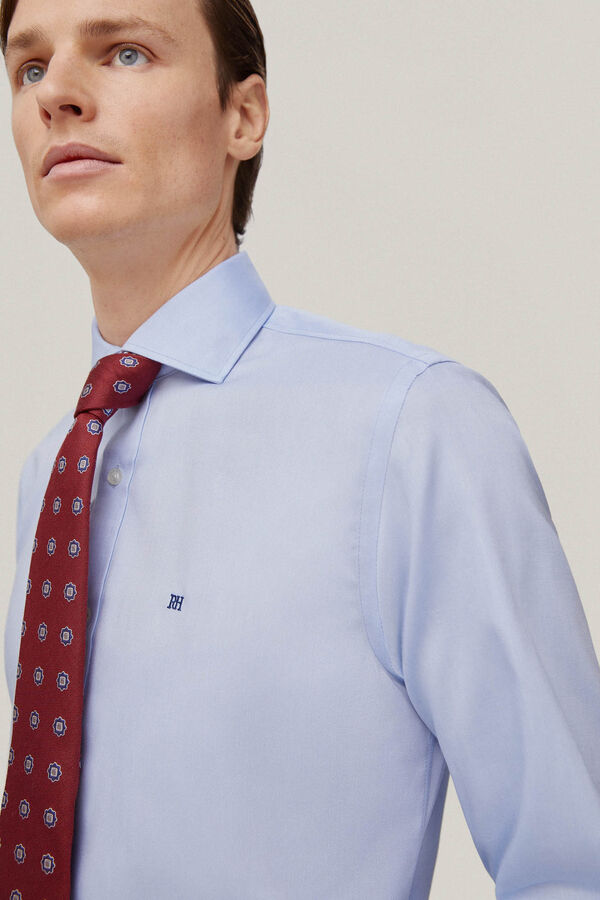 Pedro del Hierro Camisa vestir pinpoint liso non iron + antimanchas Azul