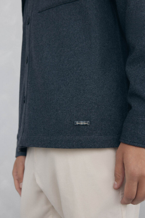 Pedro del Hierro Sobrecamisa de l&atilde; lisa Cizento