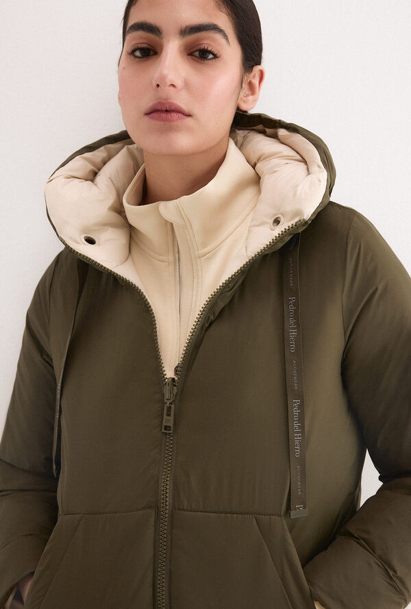 Pedro del Hierro Parka revers&iacute;vel com capuz Verde