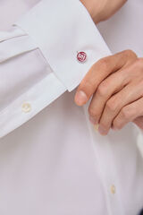 Pedro del Hierro Camisa vestir pu&ntilde;o gemelo non iron y antimanchas estructura lisa classic fit Blanco