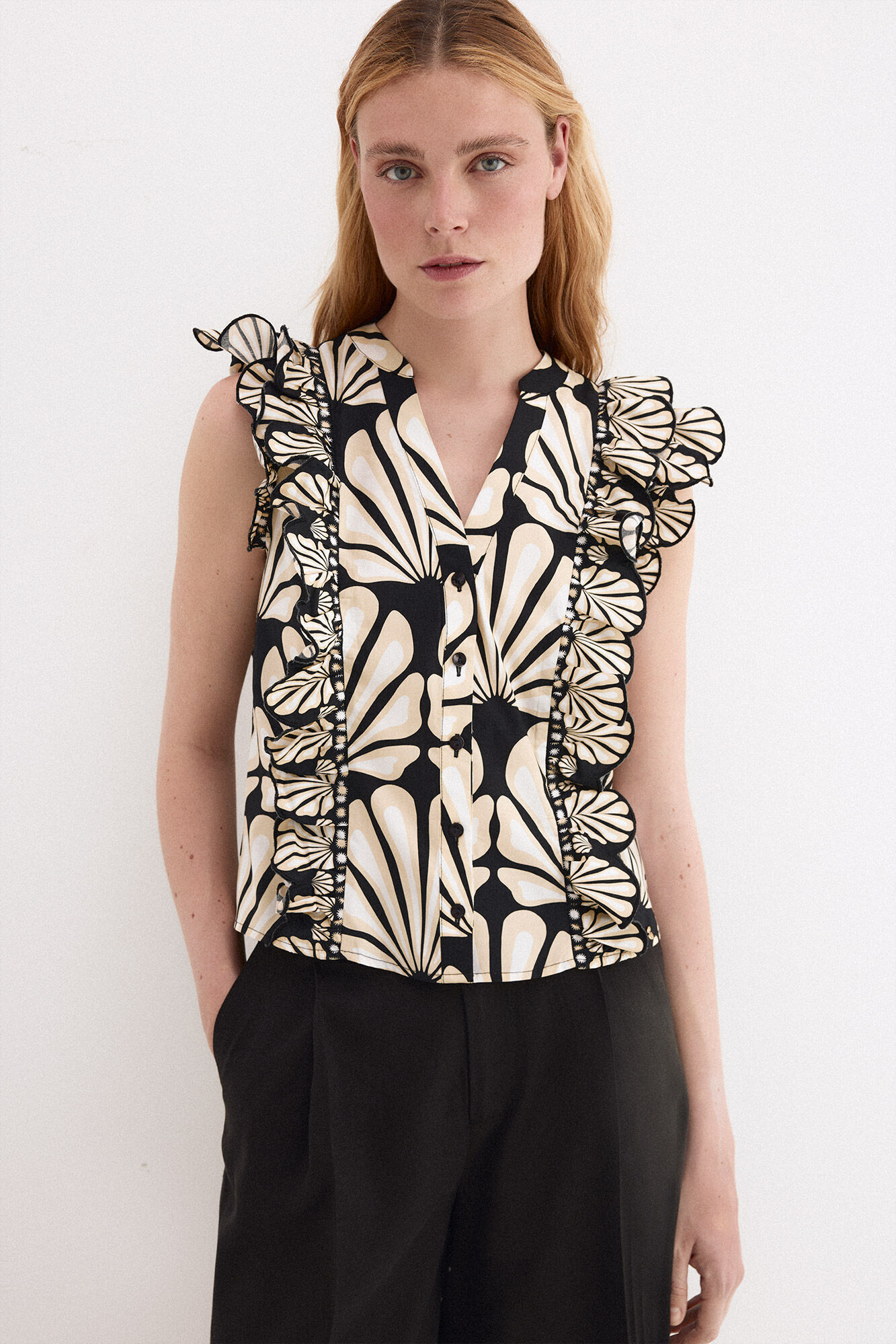 Pedro del Hierro Blusa estampada bicolor