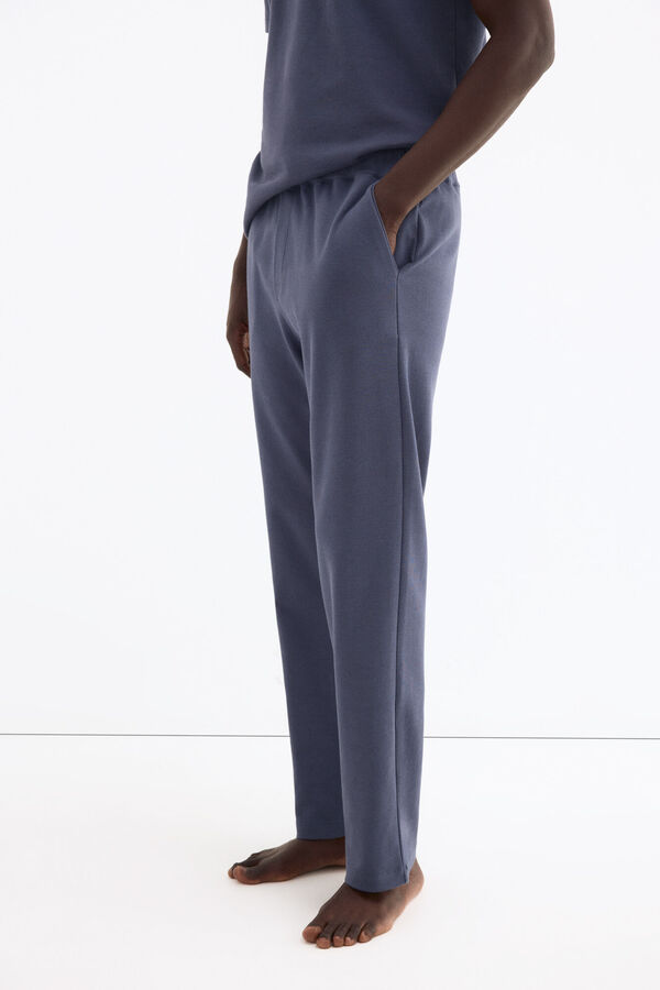 Pedro del Hierro Cal&ccedil;a comprida em algod&atilde;o espanhol Azul