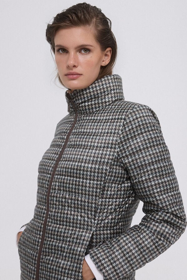 Pedro del Hierro Jaqueta acolchoada revers&iacute;vel estampada Marrom