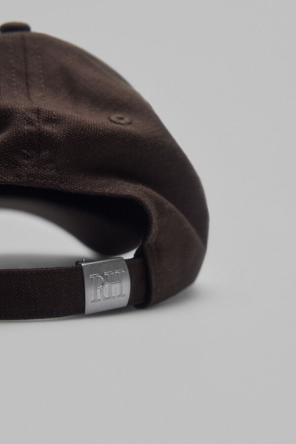 Pedro del Hierro Gorra visera textil lino Marr&oacute;n