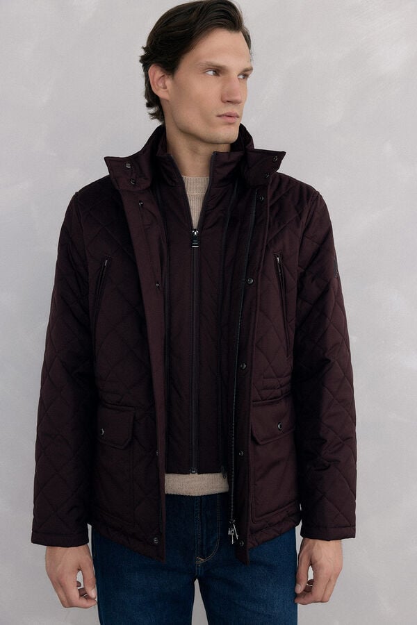 Pedro del Hierro Chaqueta acolchada rombos Burdeos