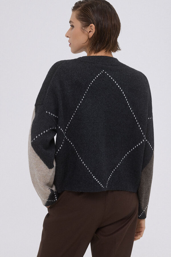 Pedro del Hierro Jersey jacquard rombos Gris