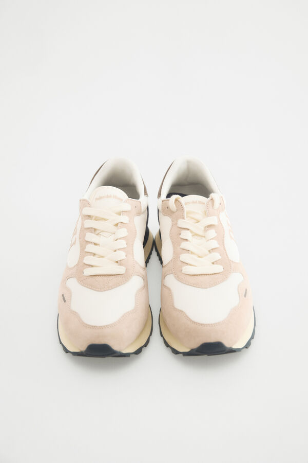 Pedro del Hierro T&eacute;nis em pele e t&ecirc;xtil Beige