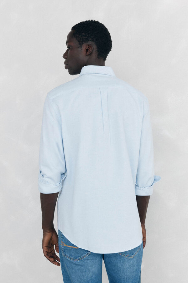 Pedro del Hierro Camisa Oxford Lisa Escovada Azul