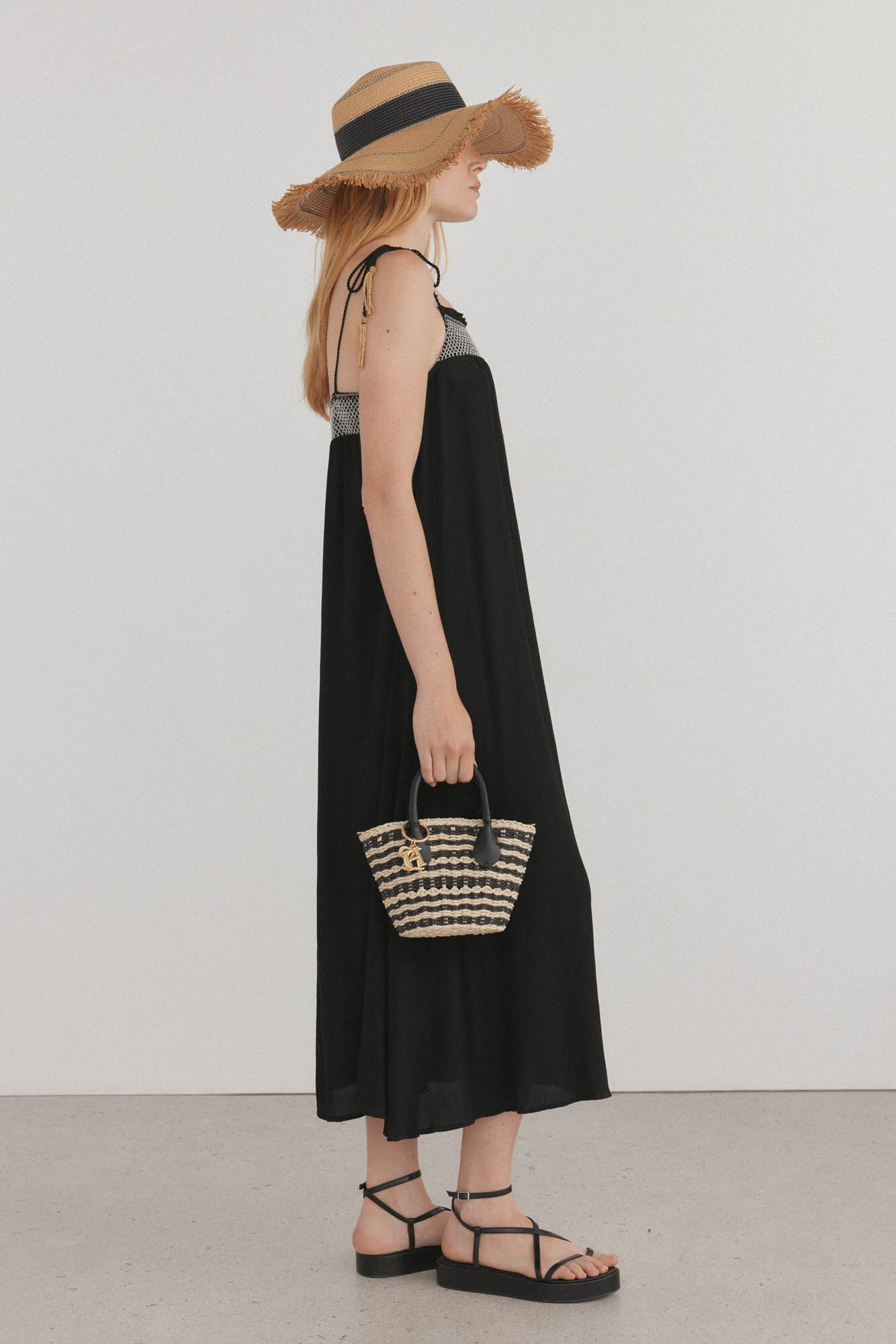 Pedro del Hierro Vestido caftan flu&iacute;do com detalhe el&aacute;stico