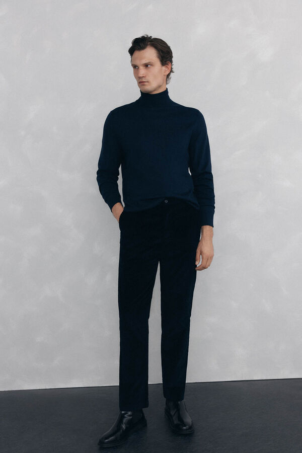 Pedro del Hierro Cal&ccedil;a Chino de veludo grossa de regular fit Azul