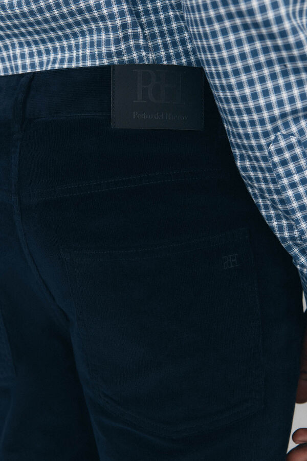 Pedro del Hierro Pantal&oacute;n 5 bolsillos pana slim fit Azul