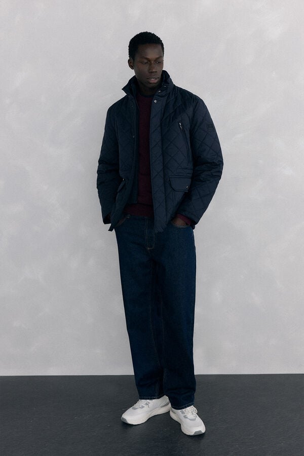 Pedro del Hierro Jersey cuello caja lana merino y cashmere Burdeos