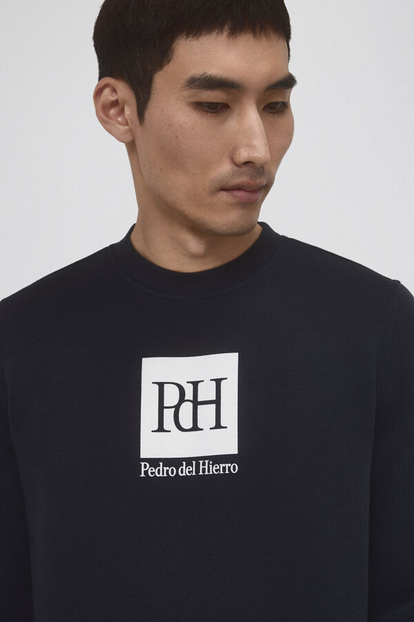 Pedro del Hierro Sudadera logo cuello caja Azul