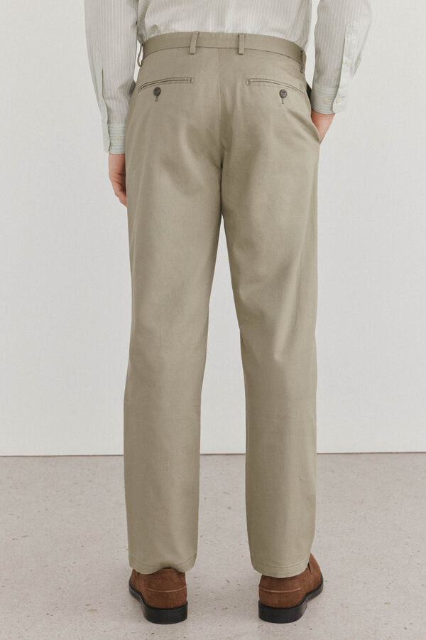 Pedro del Hierro Cal&ccedil;as cal&ccedil;as chino de linho de regular fit Verde