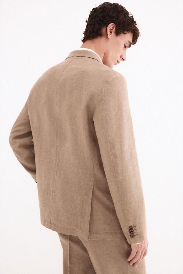 Pedro del Hierro Blazer coordenado em mistura de linho Beige