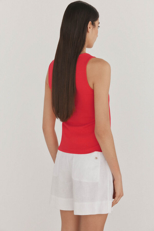Pedro del Hierro Camiseta tirantes lisa Rojo