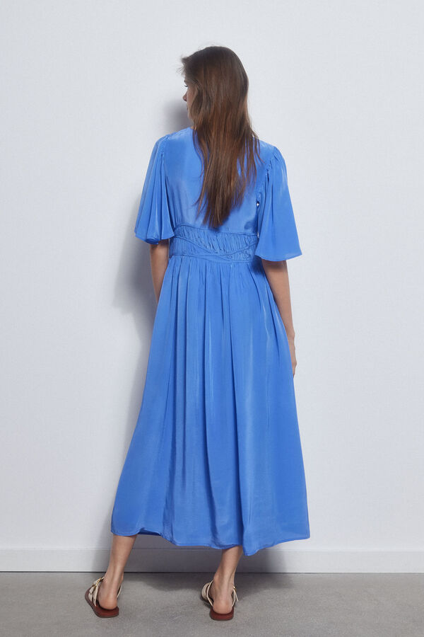 Pedro del Hierro Vestido frunces cinturilla Azul