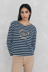 Pedro del Hierro Sweatshirt riscas bordado Azul