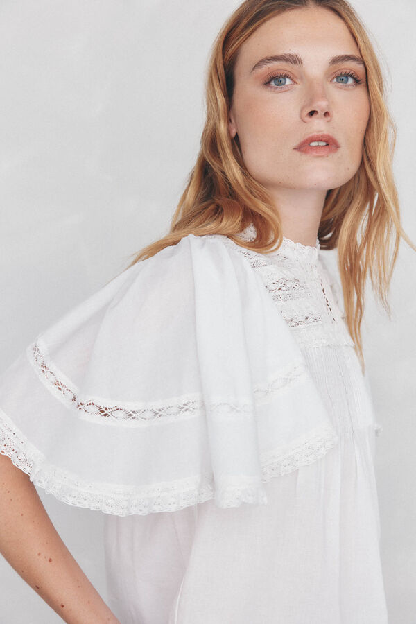 Pedro del Hierro Blusa rom&acirc;ntica Ecru