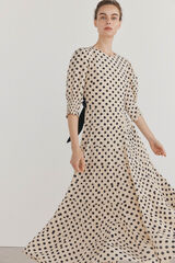 Pedro del Hierro Vestido de bolinhas com la&ccedil;o contrastante V&aacute;rios