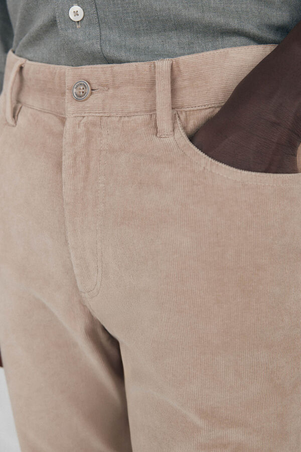 Pedro del Hierro Pantal&oacute;n 5 bolsillos pana slim fit Beige