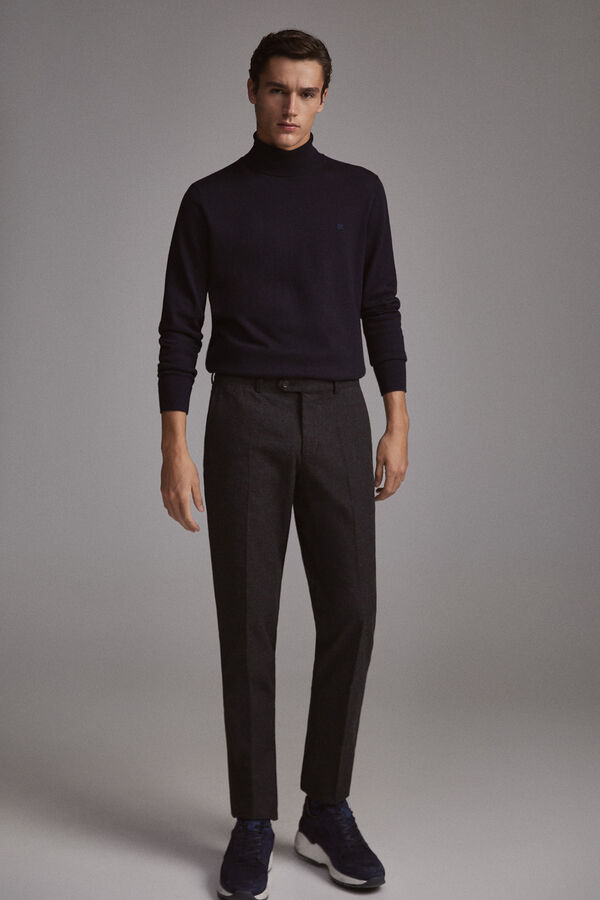 Pedro del Hierro Jersey lana cashmere cuello pico Azul