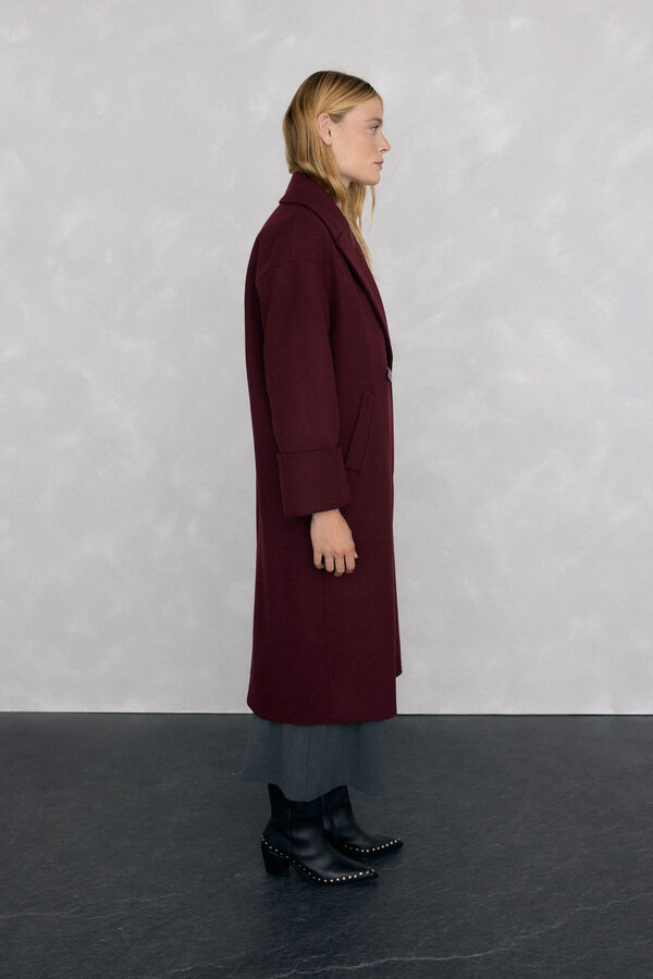 Pedro del Hierro Abrigo oversize Burdeos