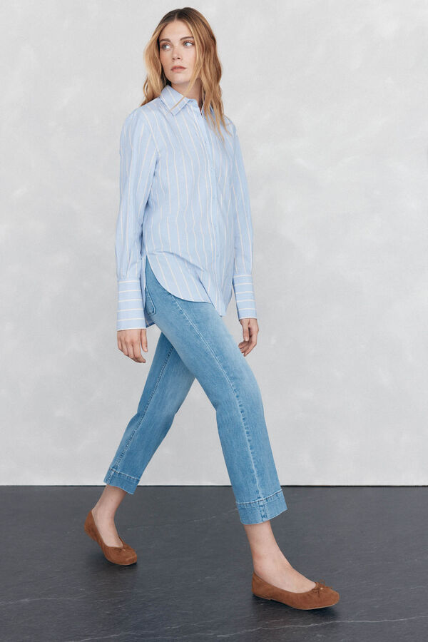 Pedro del Hierro Cal&ccedil;a jeans cropped Stovepipe Azul