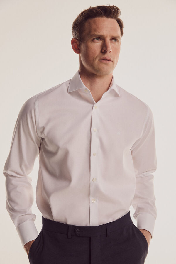 Pedro del Hierro Camisa Non Iron vestir tailored fit  Branco