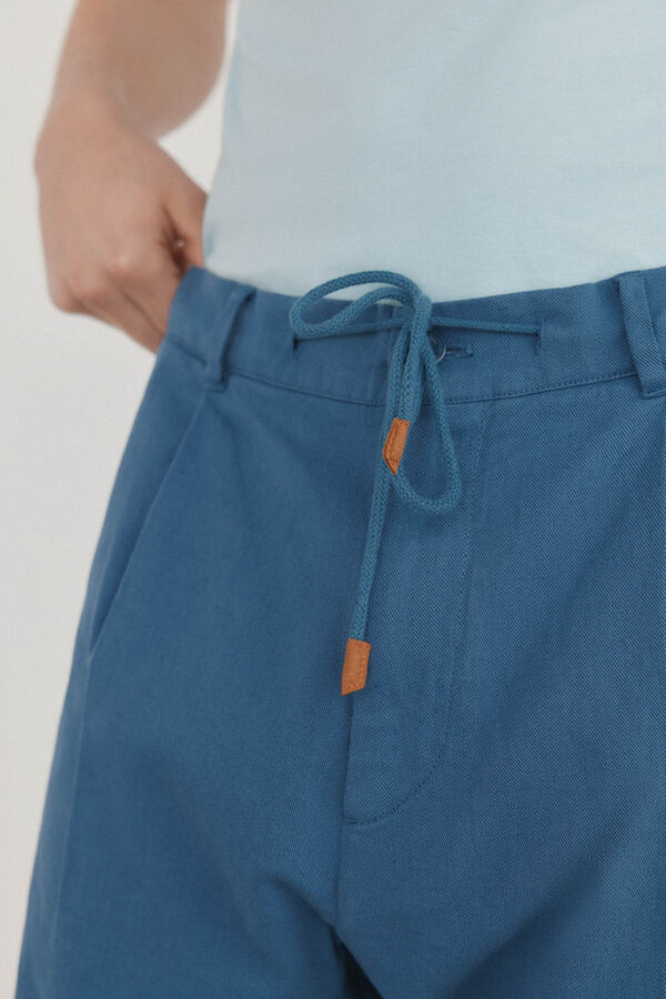 Pedro del Hierro Bermudas com linho e atacadores Azul