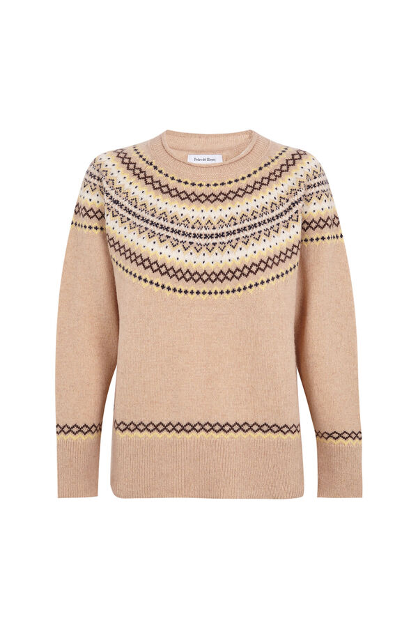 Pedro del Hierro Jersey jacquard greca Marr&oacute;n