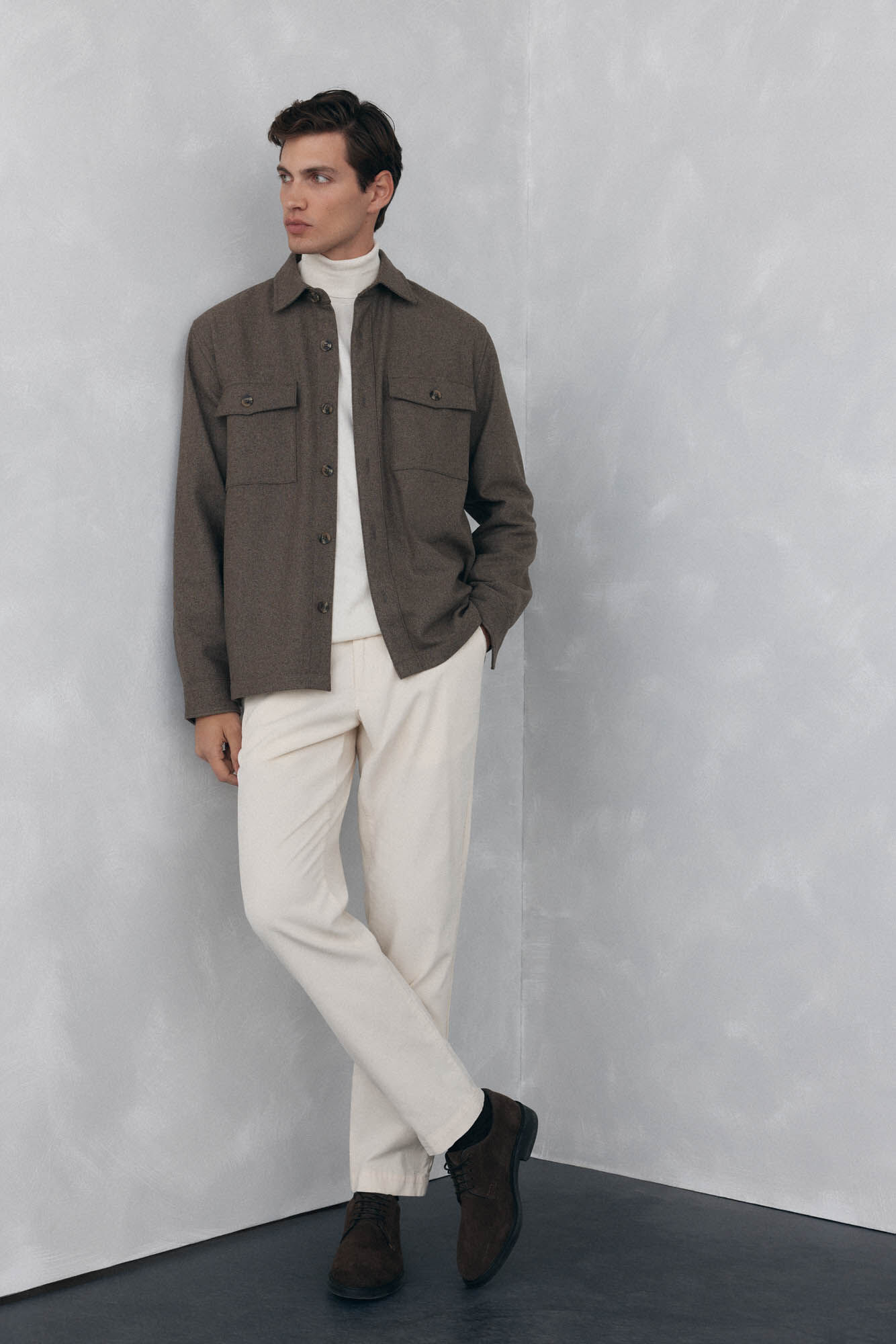Pedro del Hierro Sobrecamisa de l&atilde; lisa