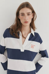 Pedro del Hierro Polo rayas manga larga Azul