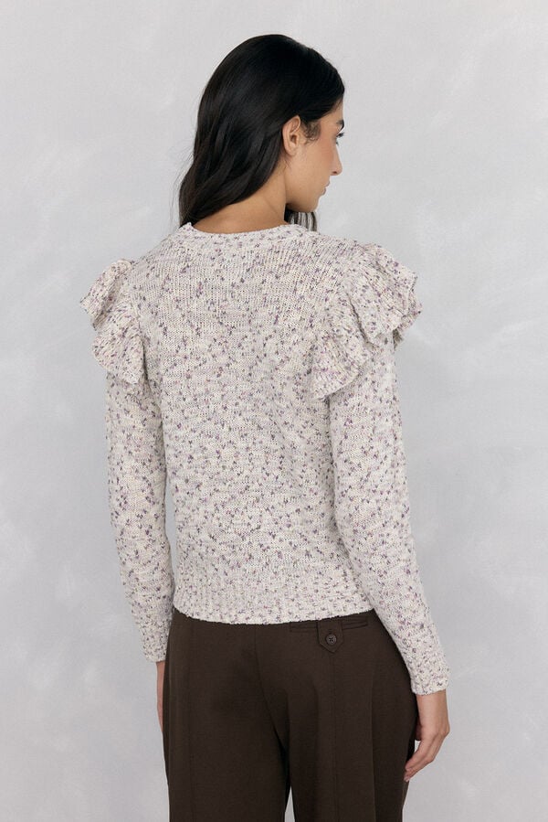 Pedro del Hierro Jersey com folho fantasia multicolor Beige