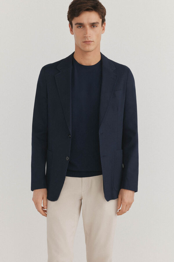 Pedro del Hierro Americana algod&oacute;n y tencel Azul