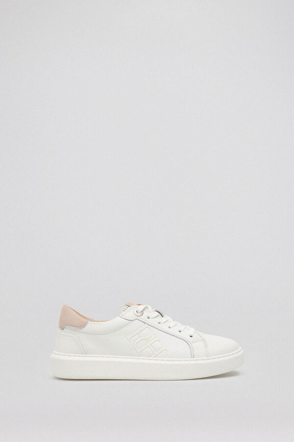 Pedro del Hierro Zapatilla logo b&aacute;sica cruda Blanco
