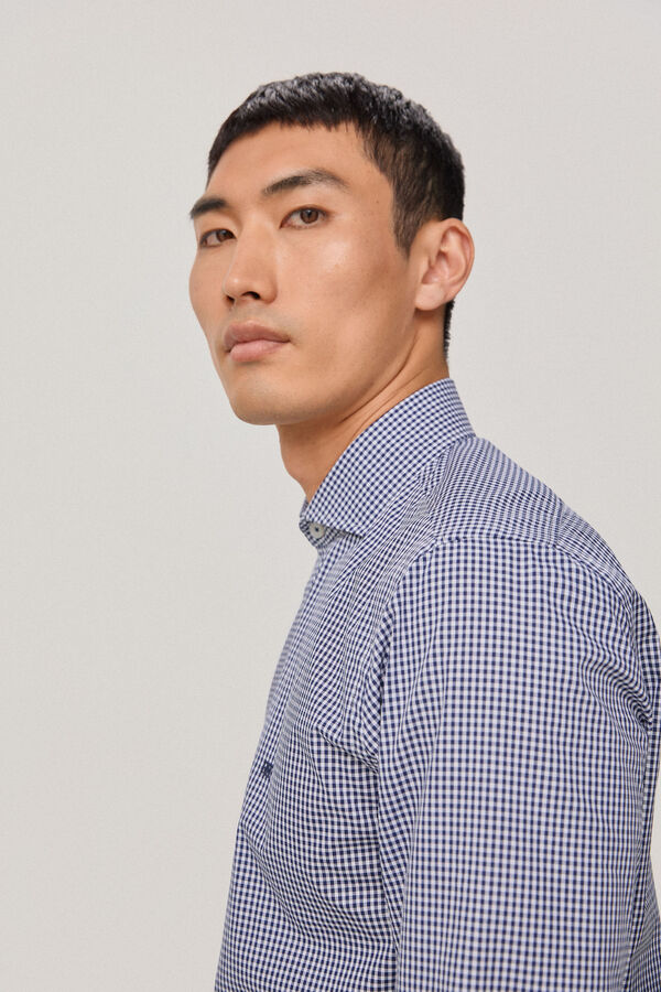 Pedro del Hierro Camisa cuadro vichy slim facil plancha libre de olores Azul
