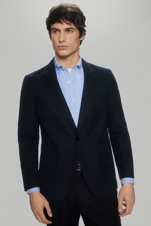 Pedro del Hierro Americana algod&oacute;n y lana Azul