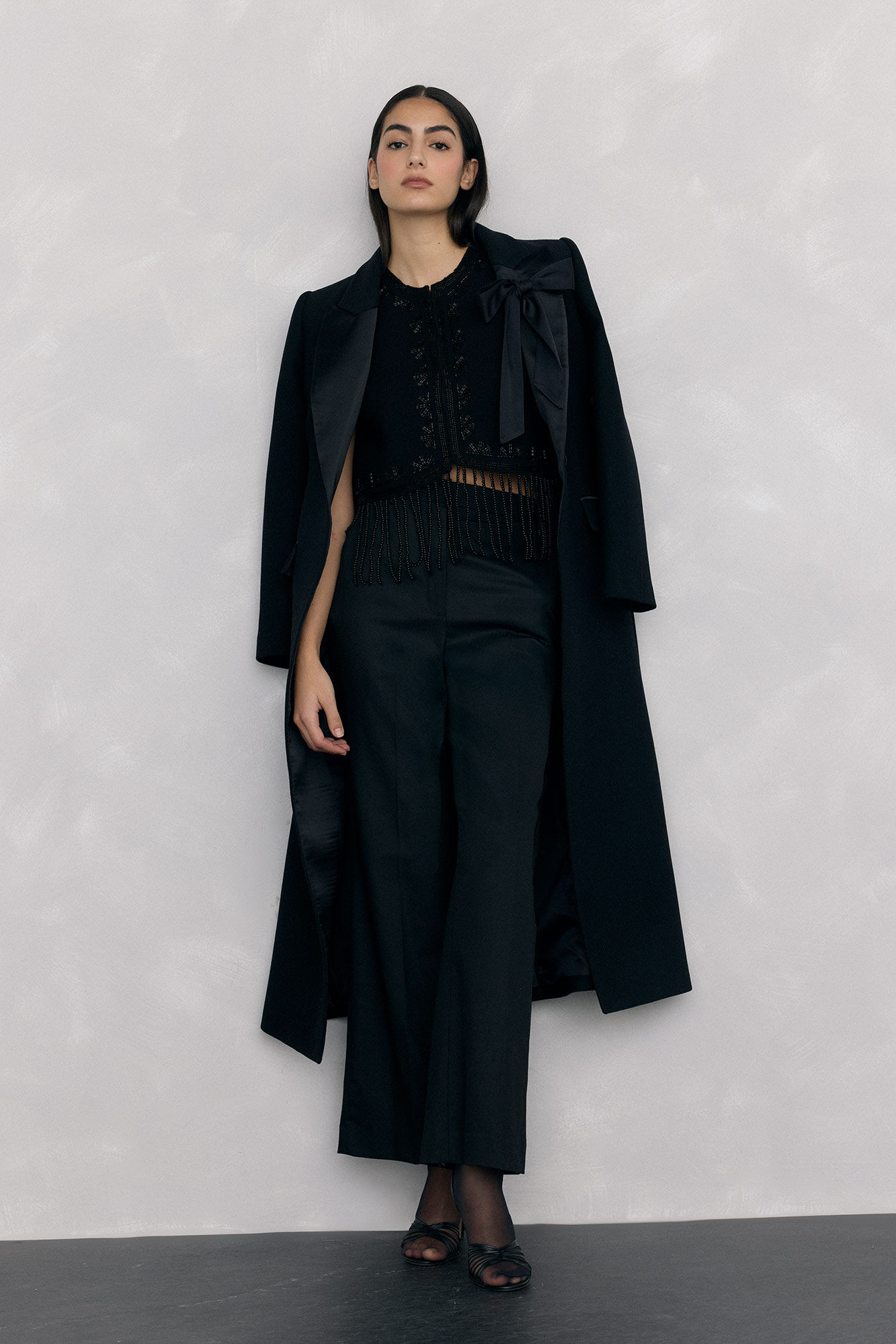 Pedro del Hierro Malha de colete com franjas bordado